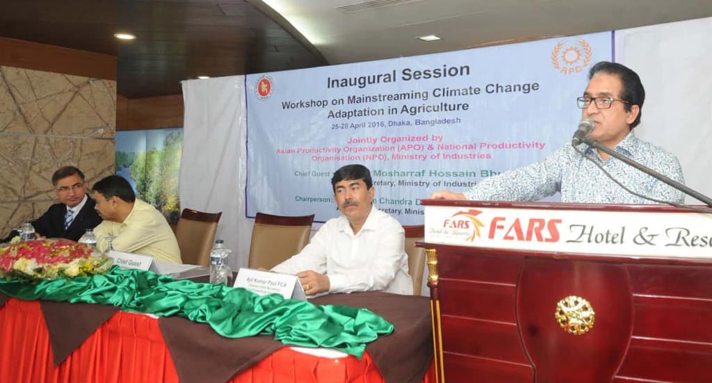 Md. Mosharraf Hossain Bhuiyan, Senior Secretary of the Ministry of Industries, delivered a speech at the inauguration ceremony of the workshop titled 'Mainstrea