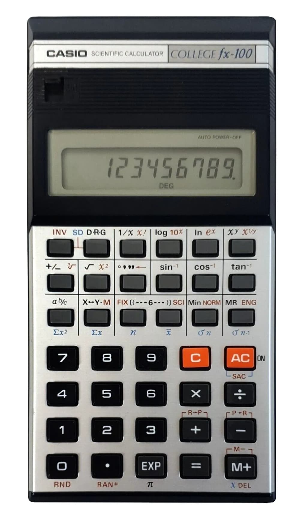 Casio FX-100 College, scientific calculator for use in schools, 1980s