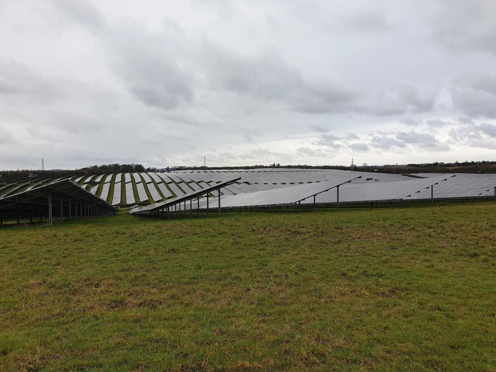 Solar panels at Cowdown Solar Farm