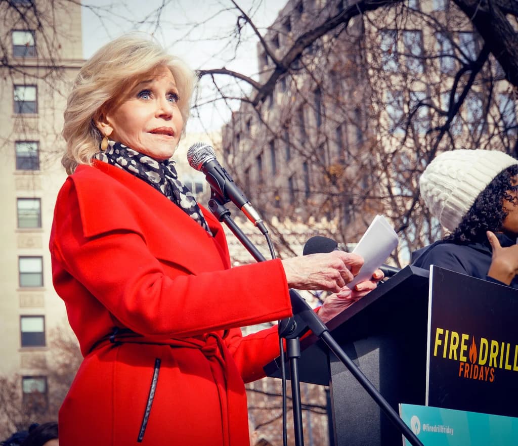 "On December 6th, we’re going to shut down business-as-usual for the financial institutions that profit off of the climate crisis and immigrant detention. Meet us at 11am in Franklin Square (14th St. and I St. NW, Washington, DC 20005) for a rally featuring Jane Fonda and Fire Drill Fridays along with Saket Soni, the Executive Director of the National Guestworker Alliance, GreenFaith, the Francisican Action Network and other climate, faith and migrant justice organizers." - <a href=" https://firedrillfridays.com " rel="noreferrer nofollow">firedrillfridays.com</a>