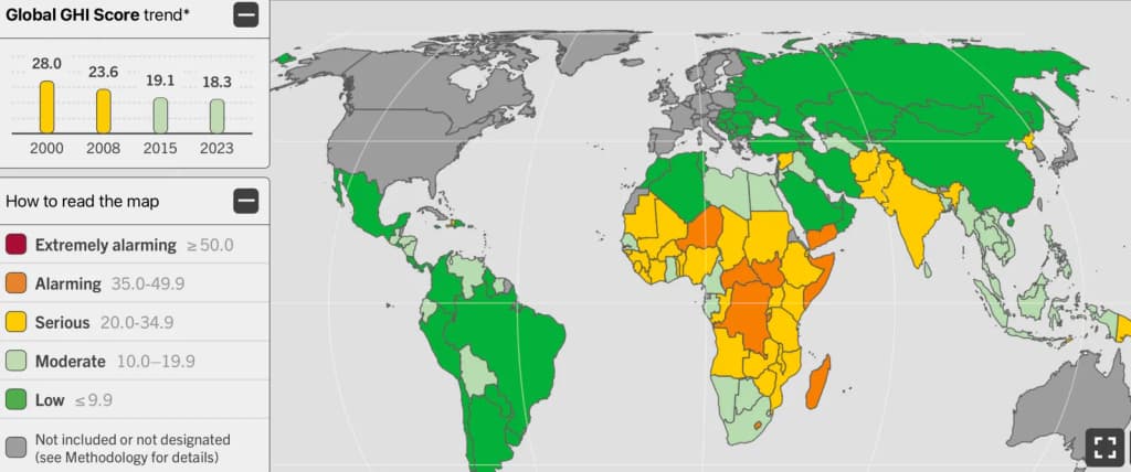 Global Hunger Index Map 2023