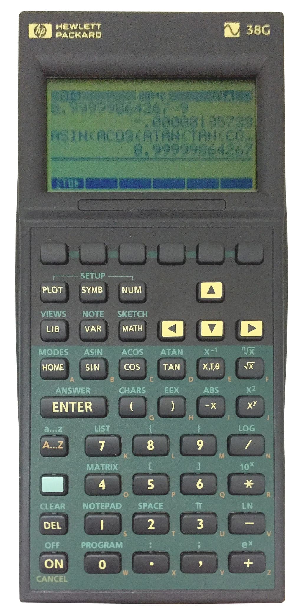 Hewlett-Packard HP-38G graphing calculator, strongly reworked/retouched image