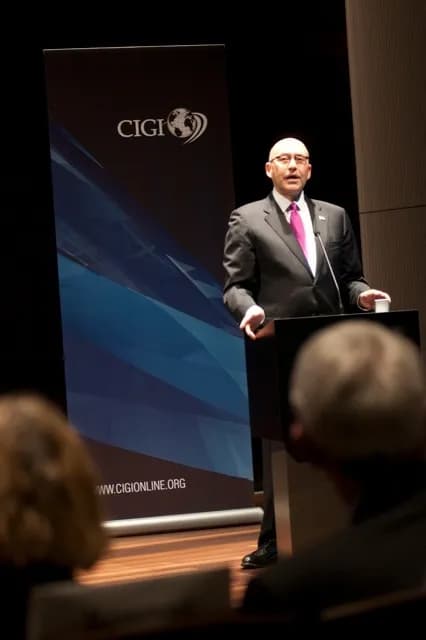 Ambassador Jacobson gives a signature lecture titled "The Canada-U.S. Innovation Partnership" at the Jim Balsillie-founded Centre for International Governance I