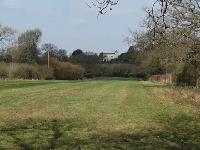 Clearer view of house with attached tower The house is situated at the West End part of Henfield