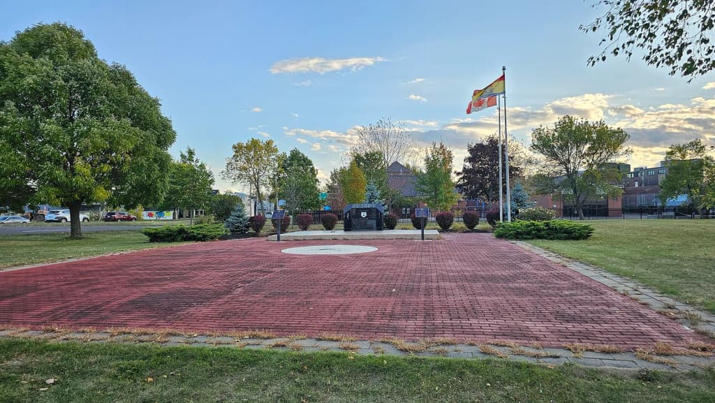 The New Brunswick Peace Officers' Memorial plaza in Fredericton, New Brunswick, Canada