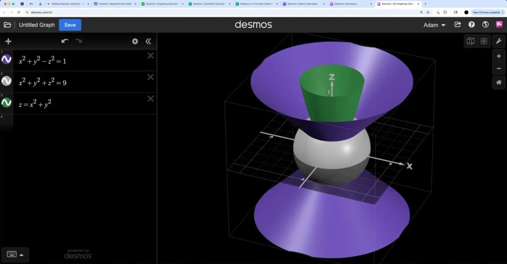 Desmos 3D graphing calculator