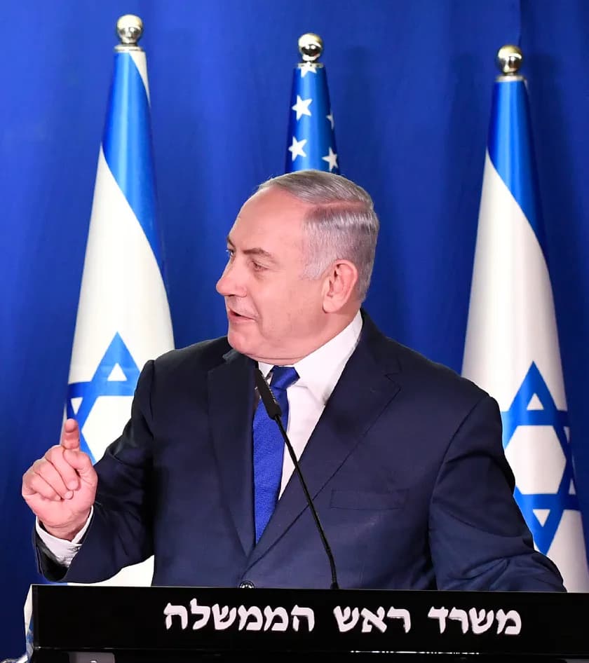 Vice President of the United States Mike Pence and Israeli Prime Minister Benjamin Netanyahu deliver remarks before dinner at the Prime Minister’s Residence in