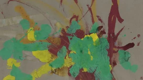 Painting by Congo as part of an experiment of Desmond Morris which didn't influence the chimpanzee