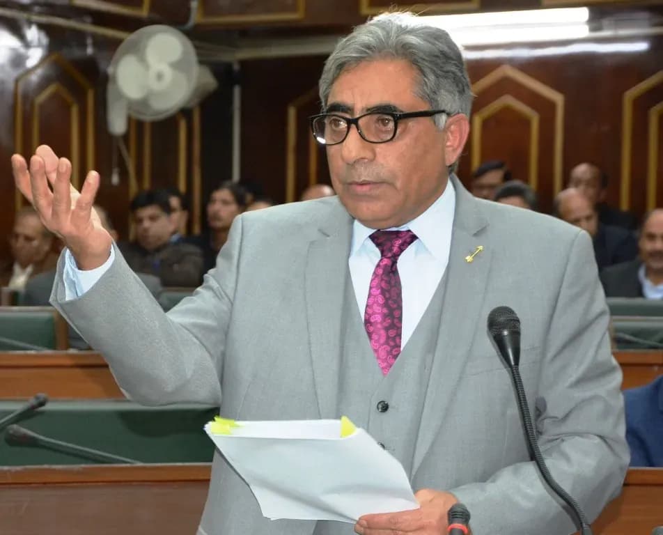 Ghulam Nabi Lone the then Cabinet Minister speaking in the J&K Legislative Assembly session.