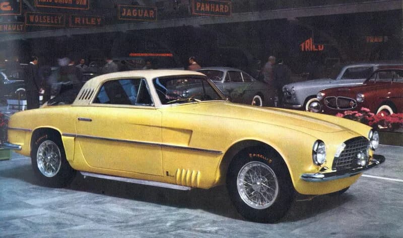 1954 Ferrari 375 America by Vignale 0337AL shown at Torino auto salon, end of April 1954. Then sold to the US . [1]