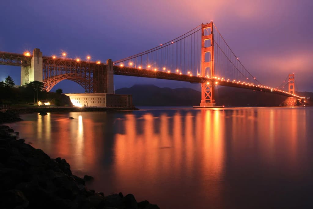 Fort Point National Historic Site and Golden Gate Bridge.