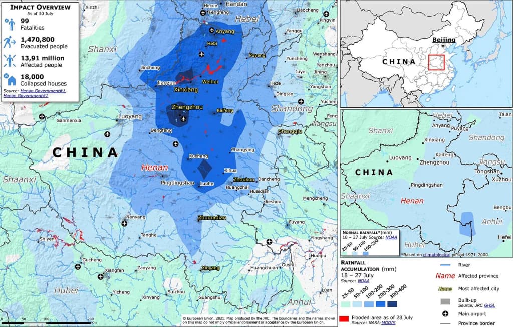 China (Henan Province) | Heavy rainfall and floods