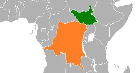 Localizzazione della Repubblica Democratica del Congo e dell'Uganda