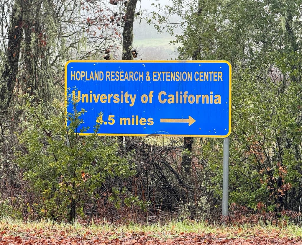 University of California Hopland Research and Extension Center sign