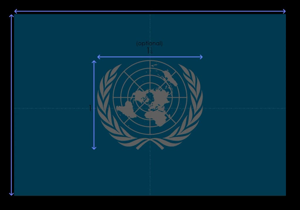 A construction sheet for the flag of the United Nations , also known as the UN.