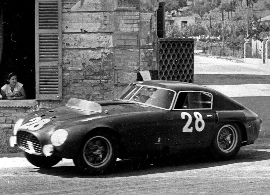 Ferrari 340/375 MM at the 2nd Pescara GP on Aug 16, 1953; starting #28, drivers Mike Hawthorn and Umberto Maglioli. And they won this race. This is chassis #032
