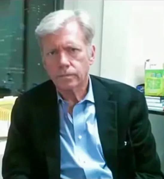 Chris Hansen during a discussion with filmmaker Shawn Rech