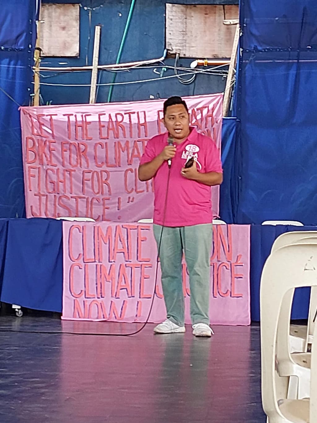 One of the main speakers highlighting the need for climate change policy
