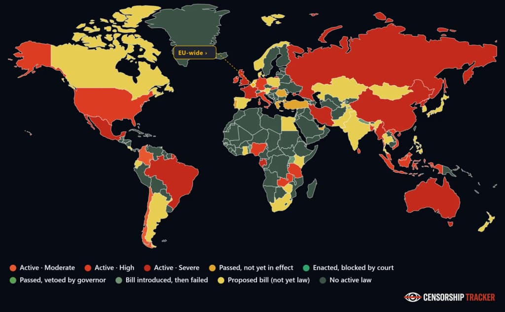 Digital-id Age Verification global map