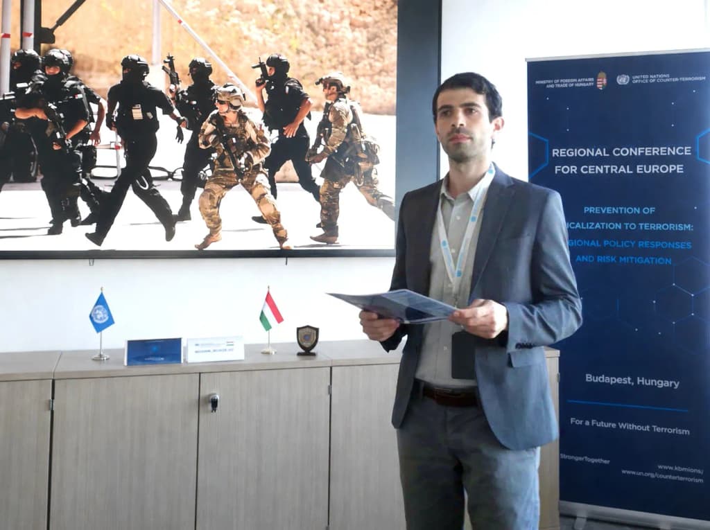 Photograph of Antoine Andary participating as a speaker at a counter-terrorism conference held at the United Nations