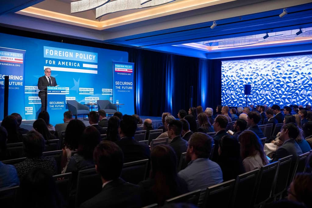 Deputy Secretary Kurt Campbell delivers remarks at the Foreign Policy For America Leadership Summit in Washington, D.C., May 20, 2024. (Official State Departmen