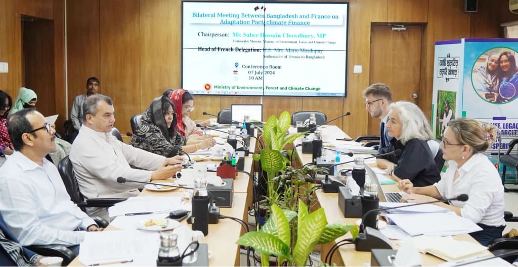 Environment, Forest, and Climate Change Minister Saber Hossain Chowdhury presided over a bilateral meeting at the ministry's conference room between Bangladesh