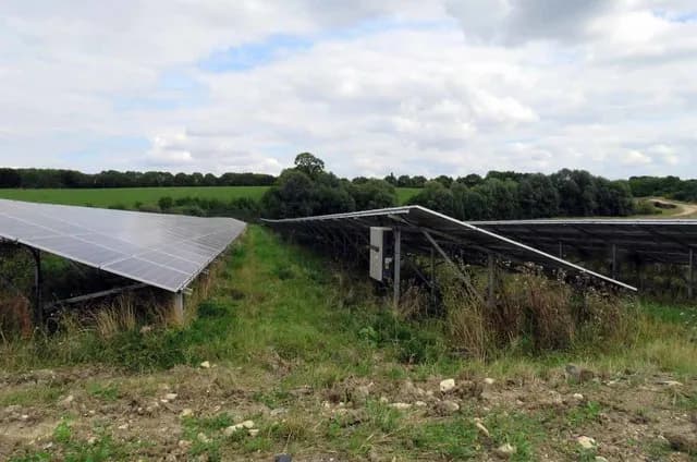 Solar panels at Asfordby B Solar Farm