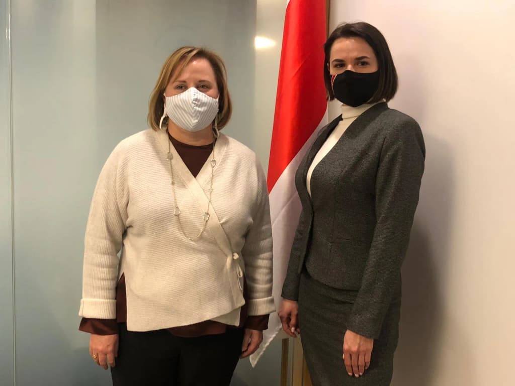 At a meeting today with @Tsihanouskaya, Ambassador-Designate Fisher reiterated that the United States will continue to stand for the people of Belarus and those