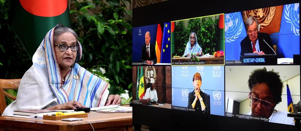On Friday, May 20, 2022, Prime Minister Sheikh Hasina addressed the high-level Global Crisis Response Group Champions meeting on food, energy, and finance with