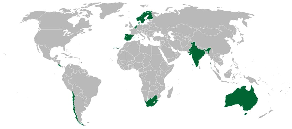 Map of the founding members of the International Institute for Democracy and Electoral Assistance