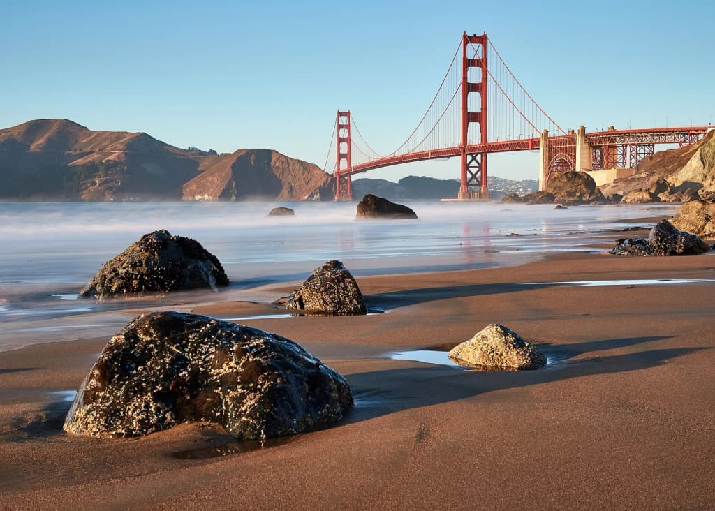 The Golden Gate Bridge as seen from Marshall’s Beach, October 2017