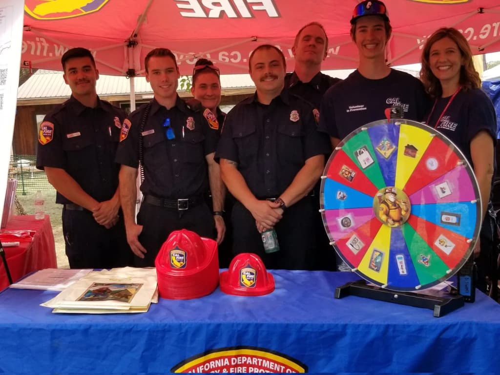 CAL FIRE firefighters at the 2021 Amador County Fair in Plymouth, California