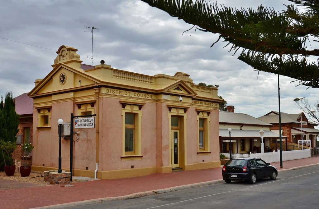 View of the office of the District Council of Franklin Harbour , Cowell, South Australia