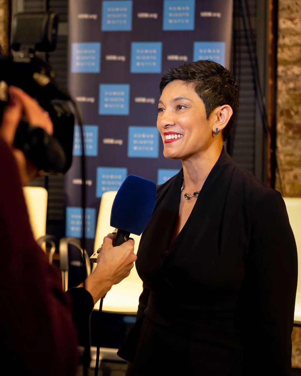 Human Rights Watch’s Executive Director Tirana Hassan speaks at the launch of the World Report 2023 at the Frontline Club in London, United Kingdom, on January