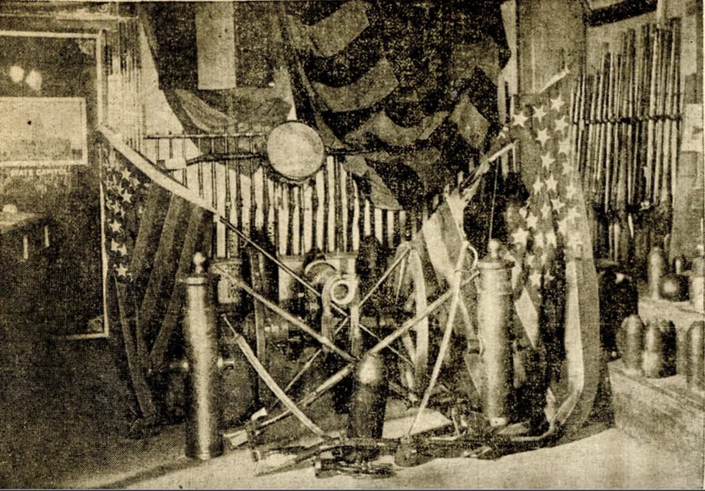 "This -photograph presents a section of the war relic museum in the basement ; of the capitol, and portrays a number of the most valuable relics in the extensiv